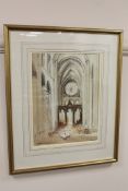 Victor Noble Rainbird (1887-1936), Durham Cathedral, watercolour, signed, 34cm by 26cm.