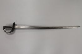 A British 1885 pattern cavalry troopers sword, the 87cm curved,