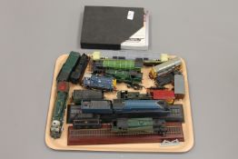 A collection of model locomotive engines, tank locomotives, examples of Lima, Hornby etc.