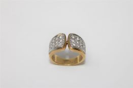 An 18ct gold pave set diamond ring, size M, 8.7g.