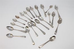 A collection of twenty-two various Georgian and later silver teaspoons, various makers and dates,