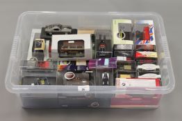 A box containing a large quantity of die-cast and other model vehicles including Oxford Classics