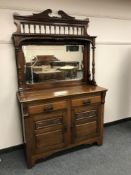 A Victorian mahogany mirror backed sideboard, width 122 cm.