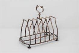 A silver seven-bar toast rack, maker BRHS, Sheffield 1994, height 12.5cm, 206g.