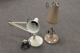 Two mid 20th century angle poised desk lamps.