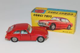 A Corgi Toys die cast vehicle - M.G.B. G.T., 327, boxed.