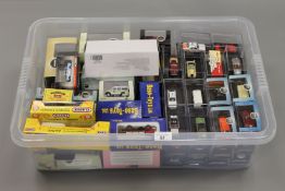 A box containing a large quantity of model vehicles - Oxford Classics etc.