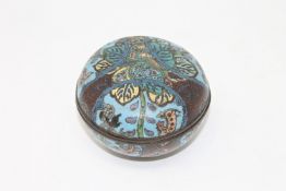 A 19th century Chinese cloisonne circular lidded trinket box.