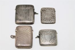 A silver vesta case, Birmingham 1919, together with three further silver vesta cases, 118.9g.
