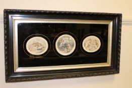 After Francesco Bartolozzi, three hand-coloured stipple engravings depicting cherubs, 9.