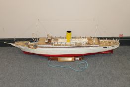 A good scratch-built pond yacht modelled as the troop carrier Stella Polaris, length 128cm,