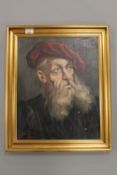 Continental school, 20th century, Portrait study of a bearded man, oil on canvas,