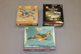 Three Corgi die cast models - Aviation archive and Predators of the Skies, all parts boxed.