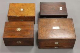Four Victorian jewellery caskets.