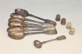 A set of six Victorian silver teaspoons,