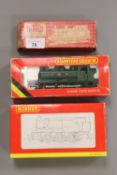 A Hornby Dublo locomotive British Rail 0-6-6 together with a Hornby GWR Panier tank and a Hornby