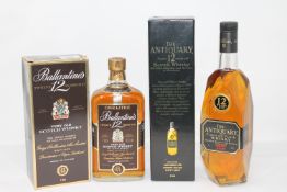 Ballantine's - Very Old Scotch Whisky, 1l, together with J & W Hardie Ltd - The Antiquary,