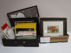 A box of National Geographic magazines, Wedgwood plates,