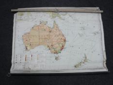 Four mid twentieth century pull down Russian maps