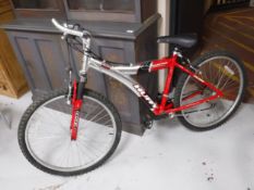 A Huffy front suspension mountain bike