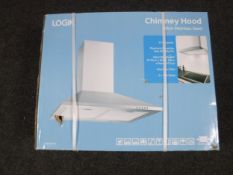 A boxed Logik 60cm stainless steel cooker hood