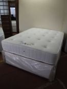 An opal silk pocket sprung 4'6 mattress with divan base (new)