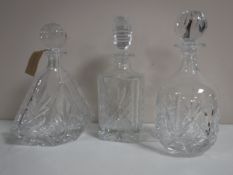 Three lead crystal decanters (3)