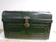 A tin trunk