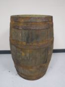A coopered oak barrel