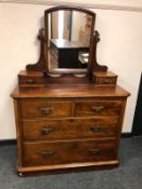 A Victorian mahogany six drawer dressing table