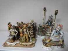 A tray of seven continental figures,