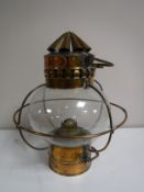 A brass ships anchor light