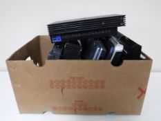 A box of three lap tops, a XBox 360 console,