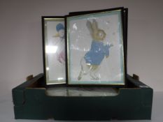 A box of seven framed Beatrix Pottery nursery prints
