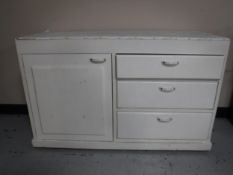 A painted pine low sideboard