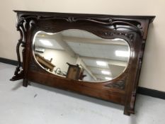 A Victorian mahogany sideboard back