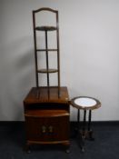 A walnut Queen Anne style bedside cabinet,