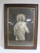 An early twentieth century oak framed religious print