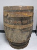 A coopered oak barrel