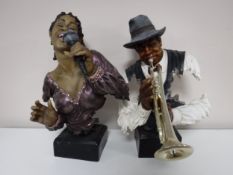 Two contemporary figures - jazz singer and trumpet player
