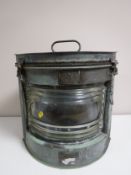 A copper ships starboard lantern