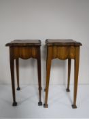 A pair of oak Arts & Crafts plant stands