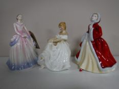 Three Royal Doulton figures - two Royal Doulton Pretty Ladies Rachel and Barbara,