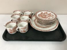 A Victorian gilded china part tea set