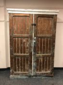 A Victorian pine double door cabinet,