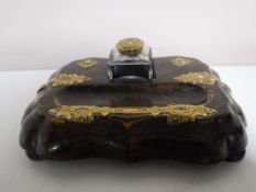 A Victorian papier mache desk stand