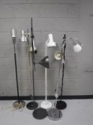 Six late twentieth century floor lamps