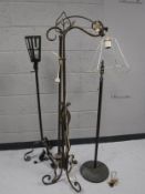 Four twentieth century standard lamps