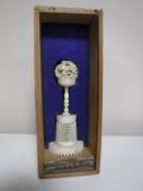 An early 20th century Chinese ivory puzzle ball in fitted box