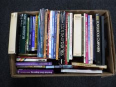 A box of books; wood working,
